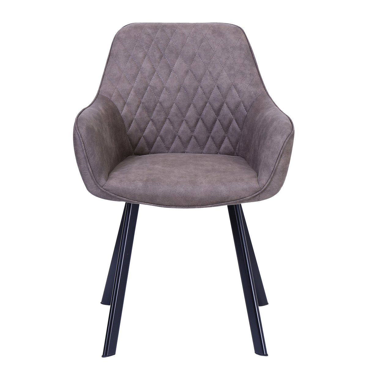 Set of 2 armchairs in taupe microfibre
