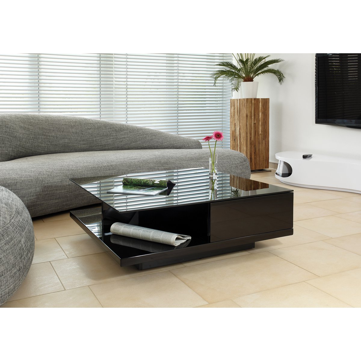 Coffee table 100x100x36 cm black