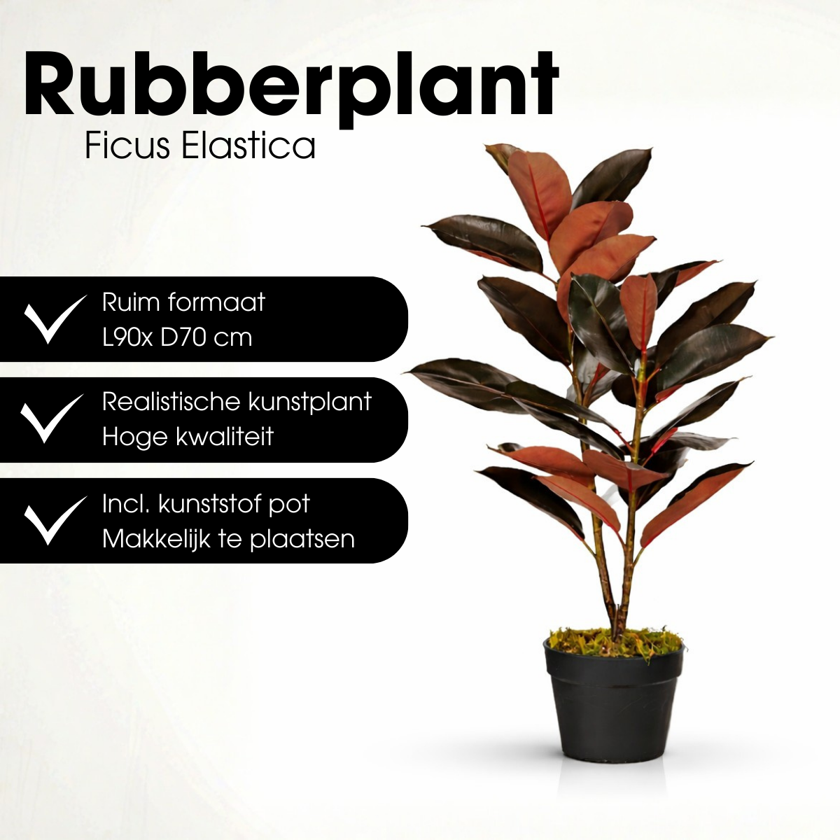 Künstliche Pflanze Gummipflanze Rot