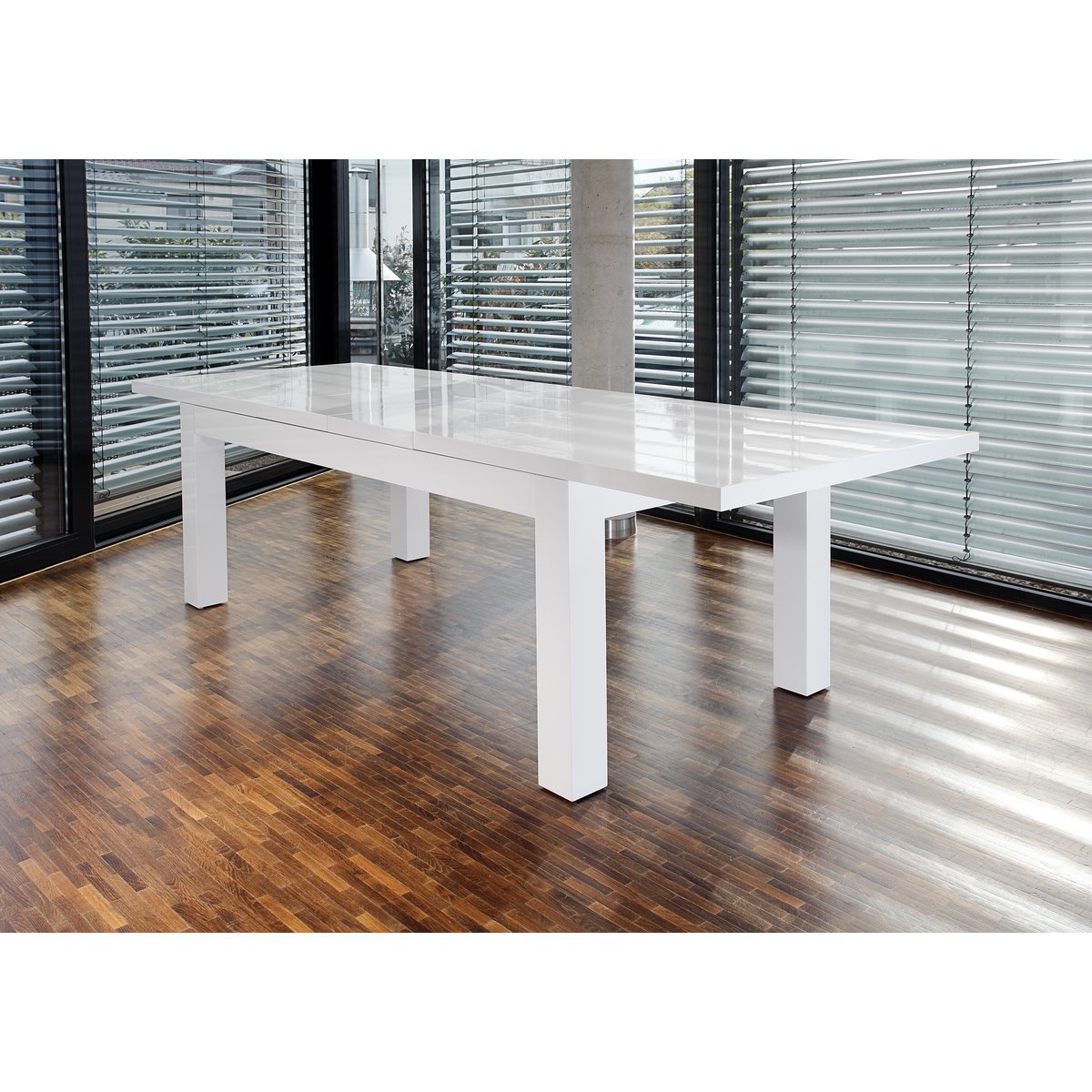 Dining table 180/260x90 cm white