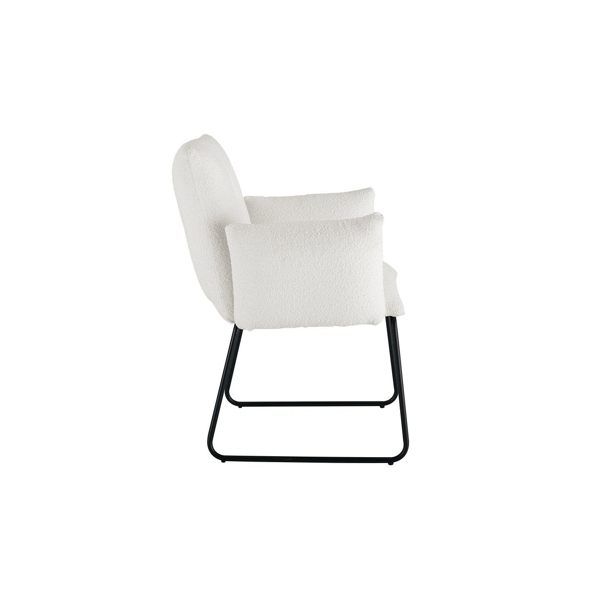 Armchair Bouclé fabric white