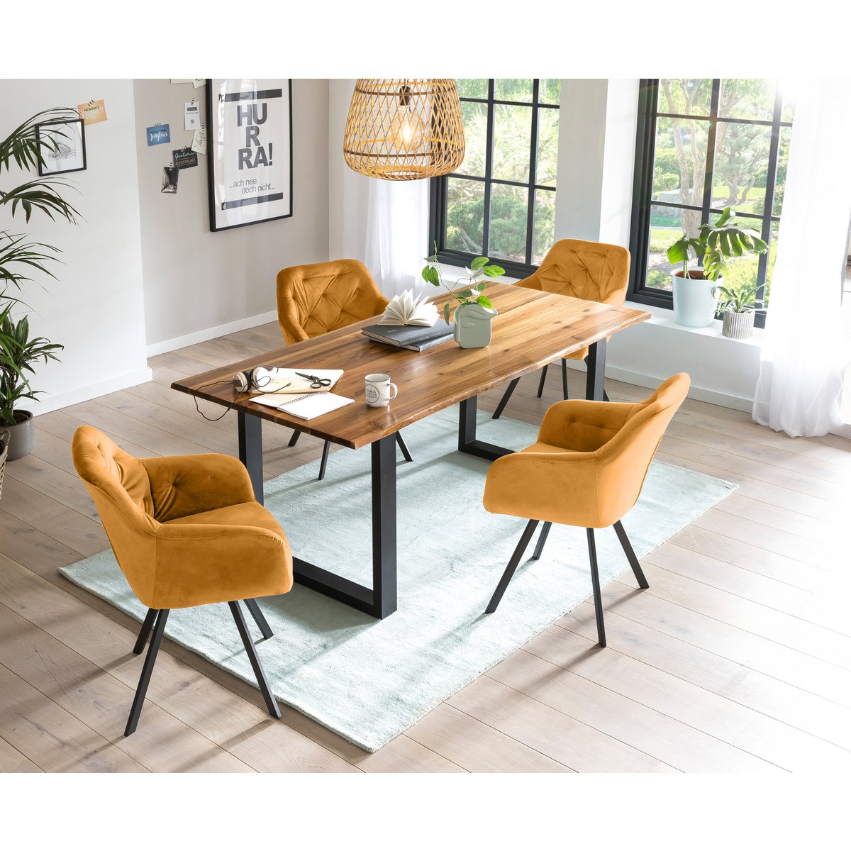 Dining group 5 pieces 180x90 cm
