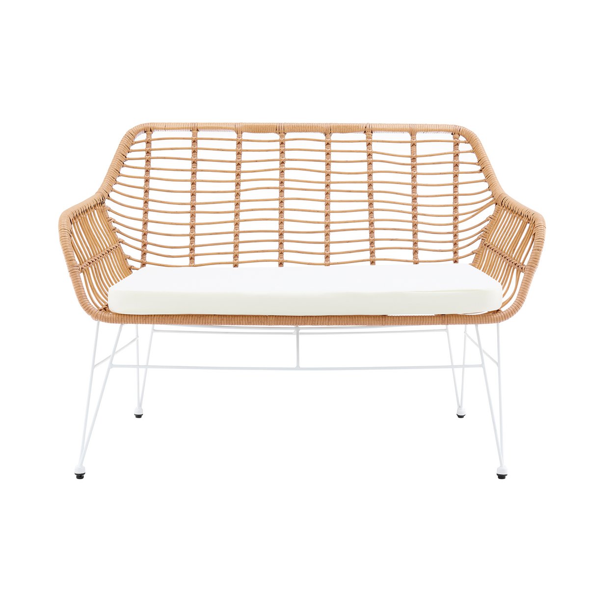 Bench in natural rattan look