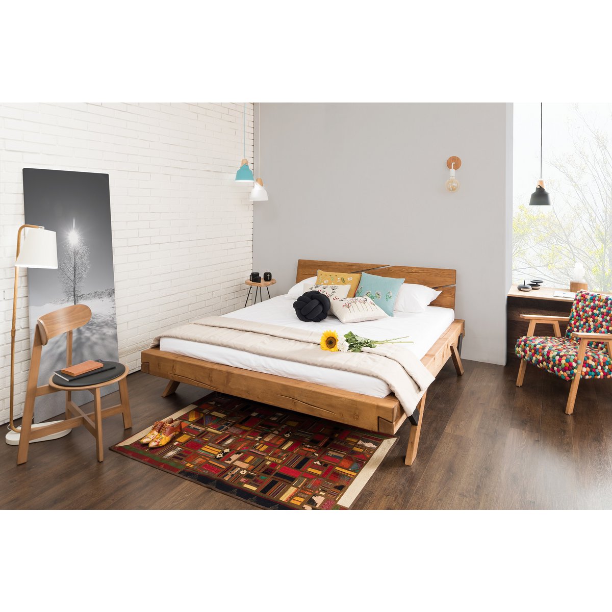 Beam bed 200 x 200 cm