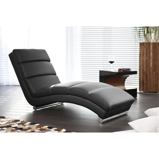 Relaxation lounger black imitation leather look