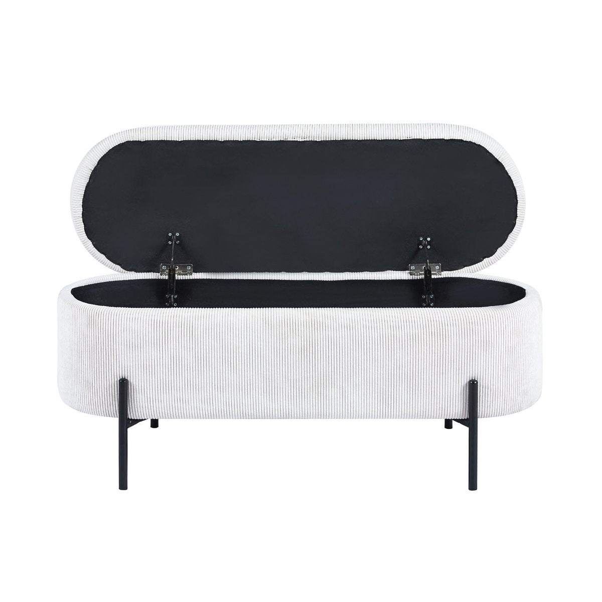 Bed bench with storage space function beige