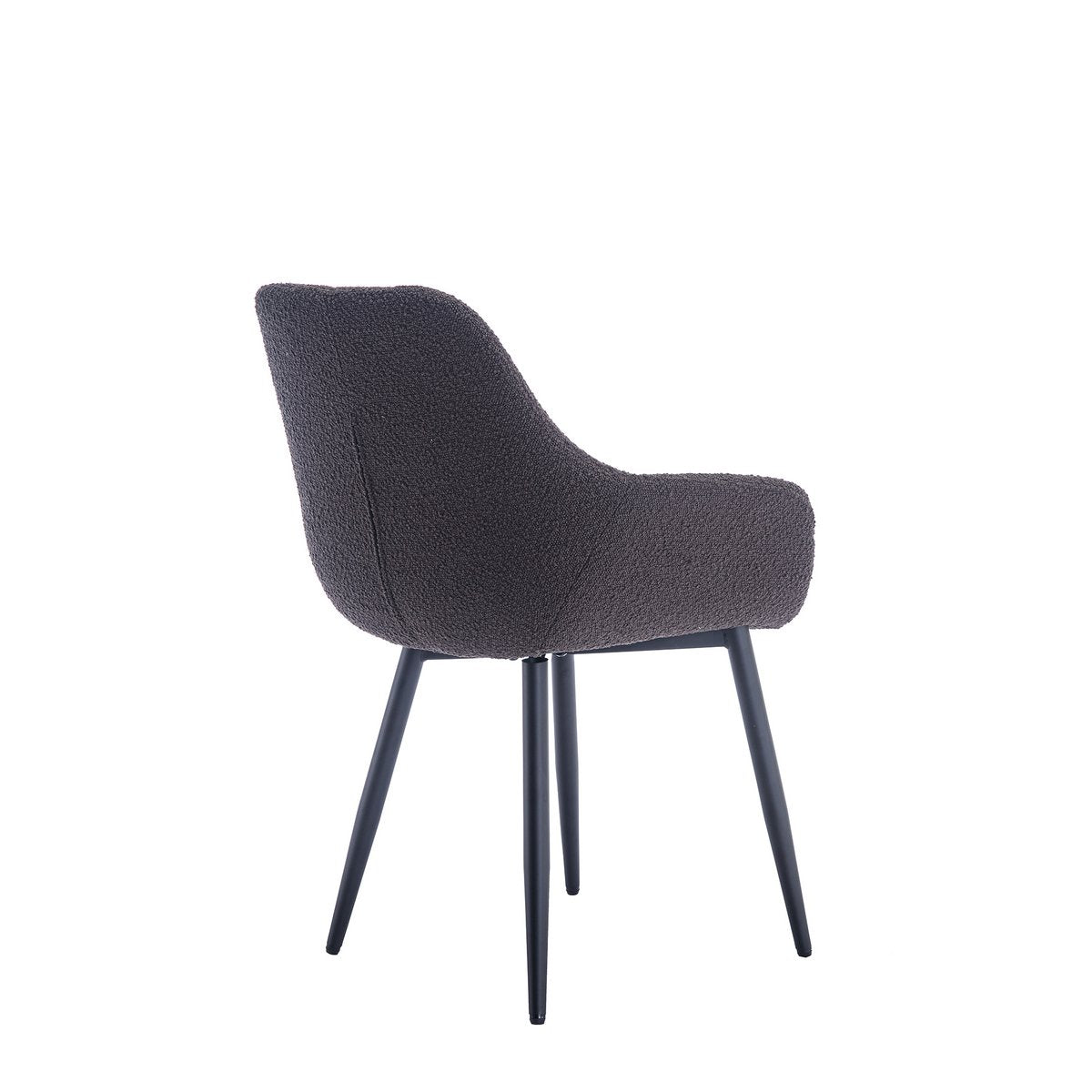 Armchair Bouclé fabric anthracite set of 2