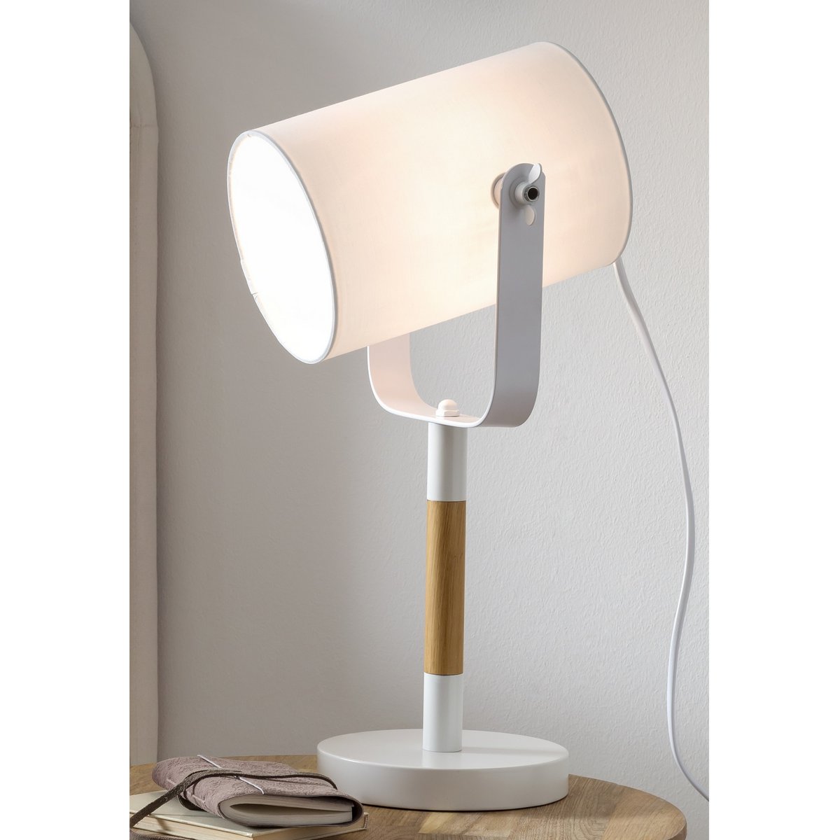 Table lamp Scandinavian white/natural