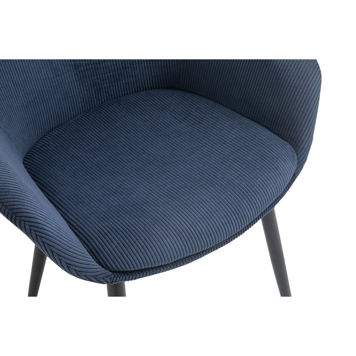 Set of 2 corduroy armchairs, dark blue
