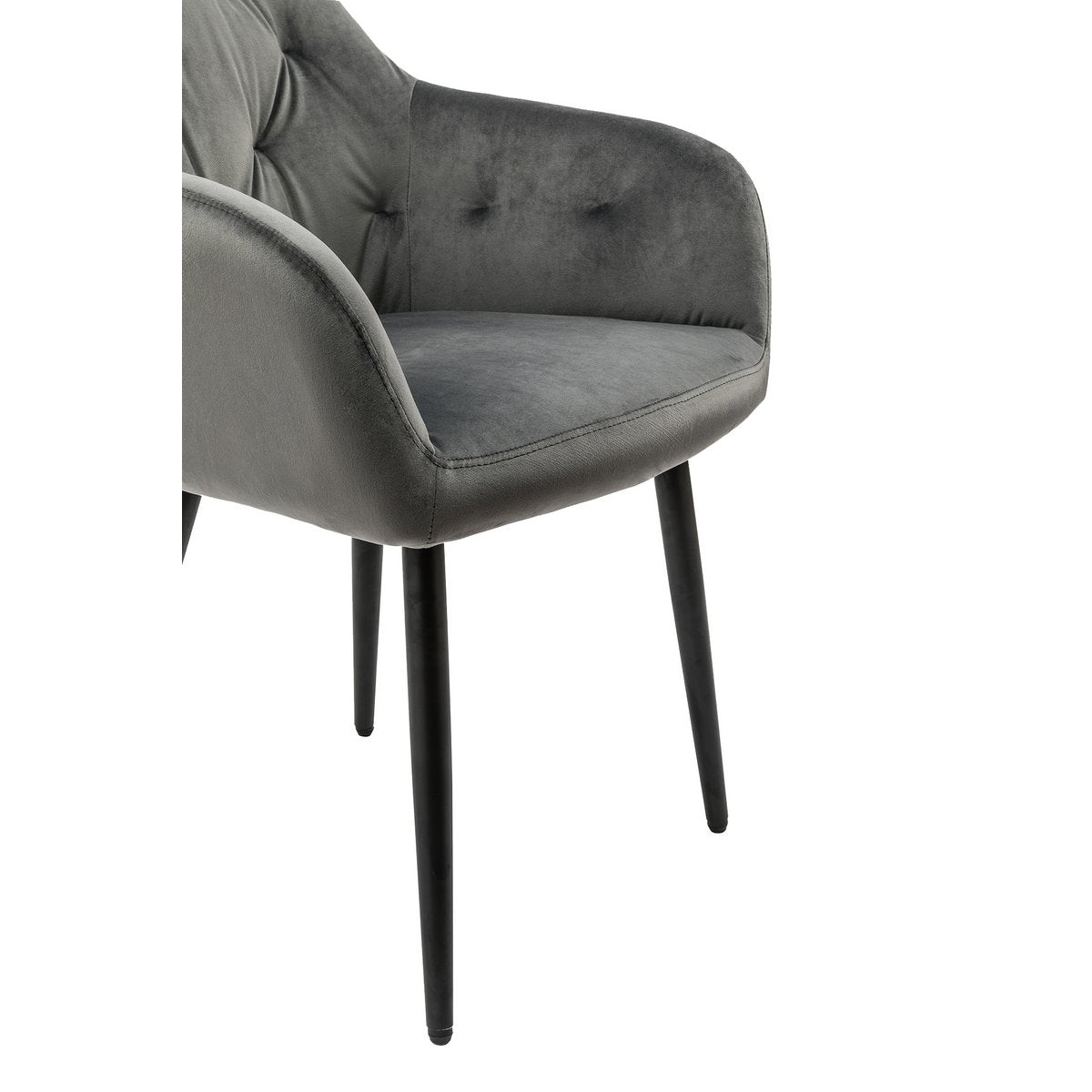 Gray velvet armchair