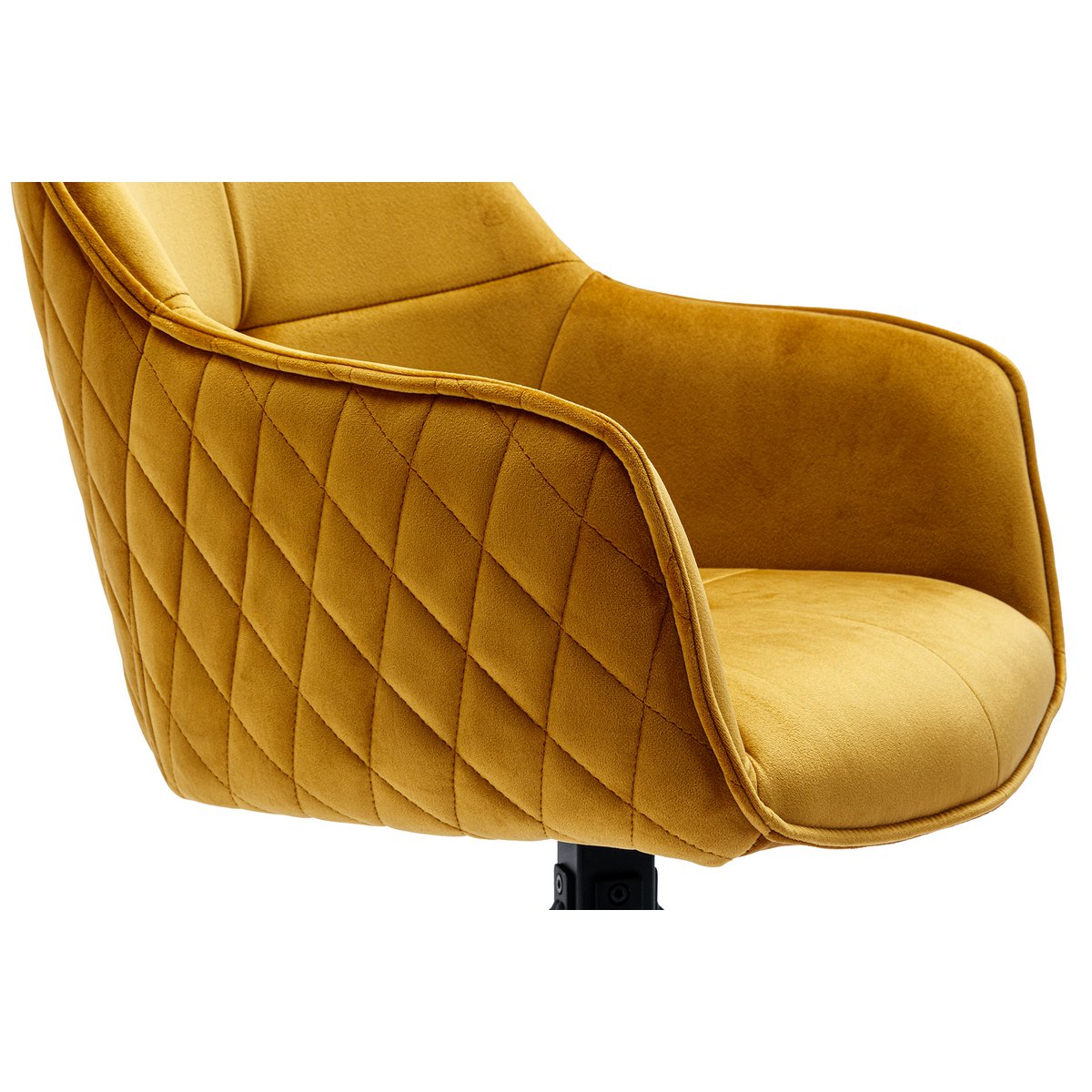 Armchair with yellow honeycomb quilting