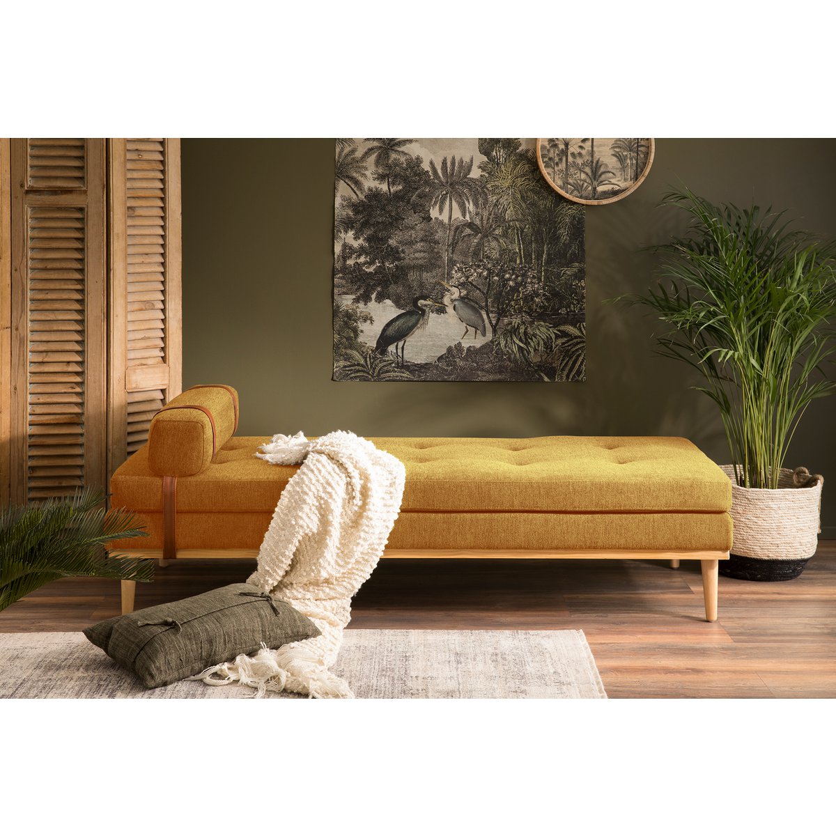 Yellow structured daybed
