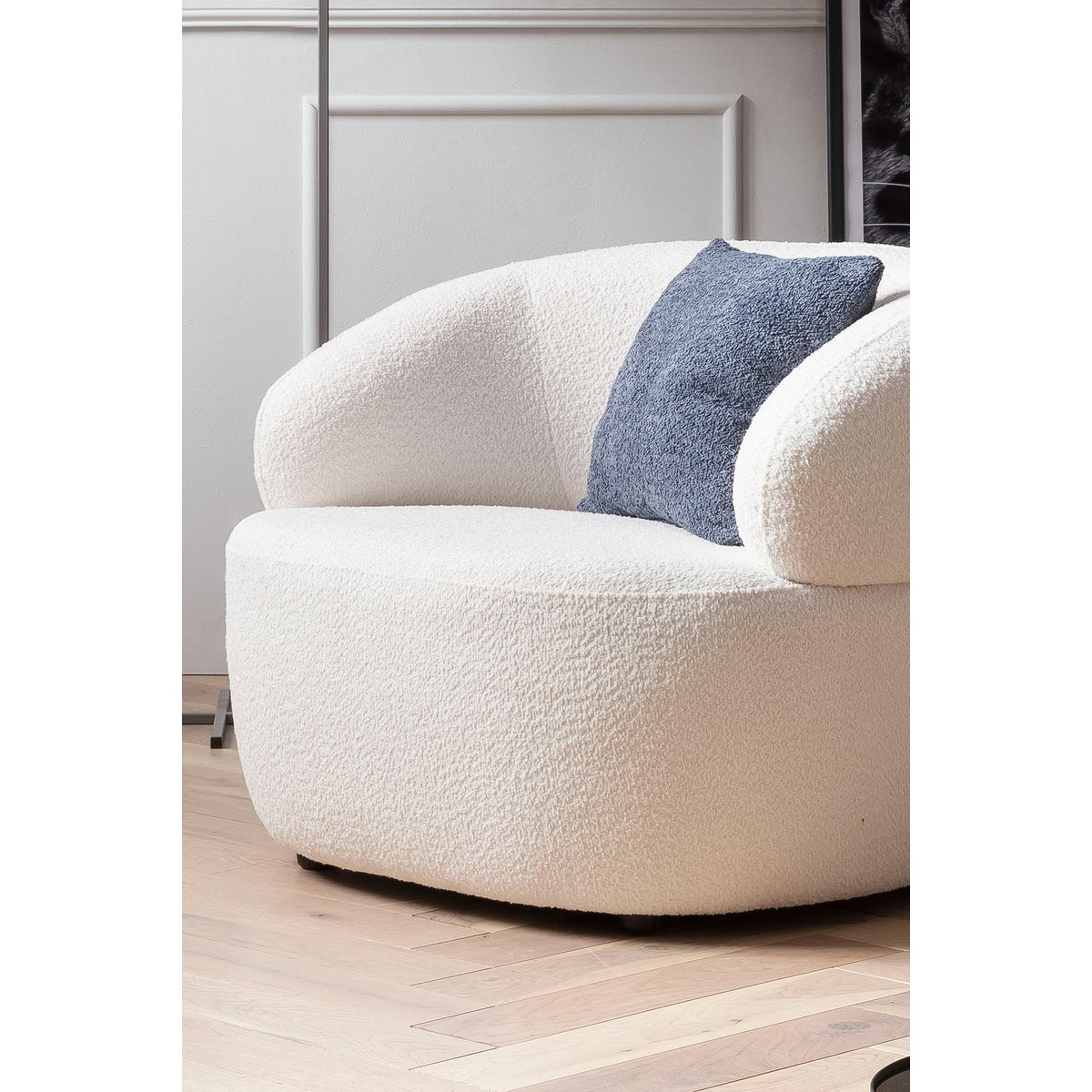 Armchair bouclé fabric white