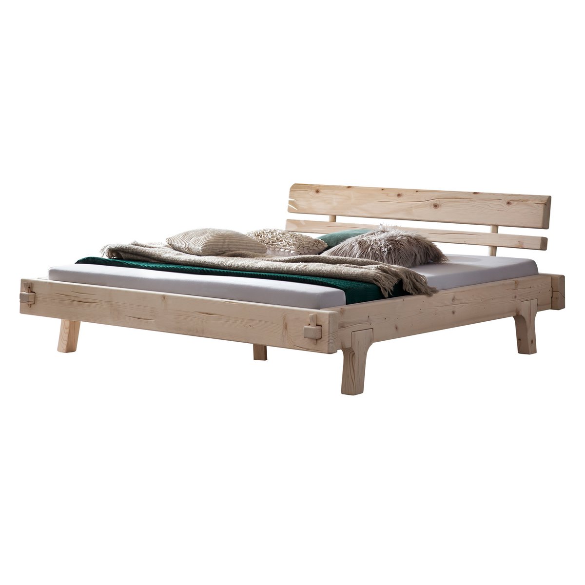 Beam bed made of spruce wood 200x200 cm