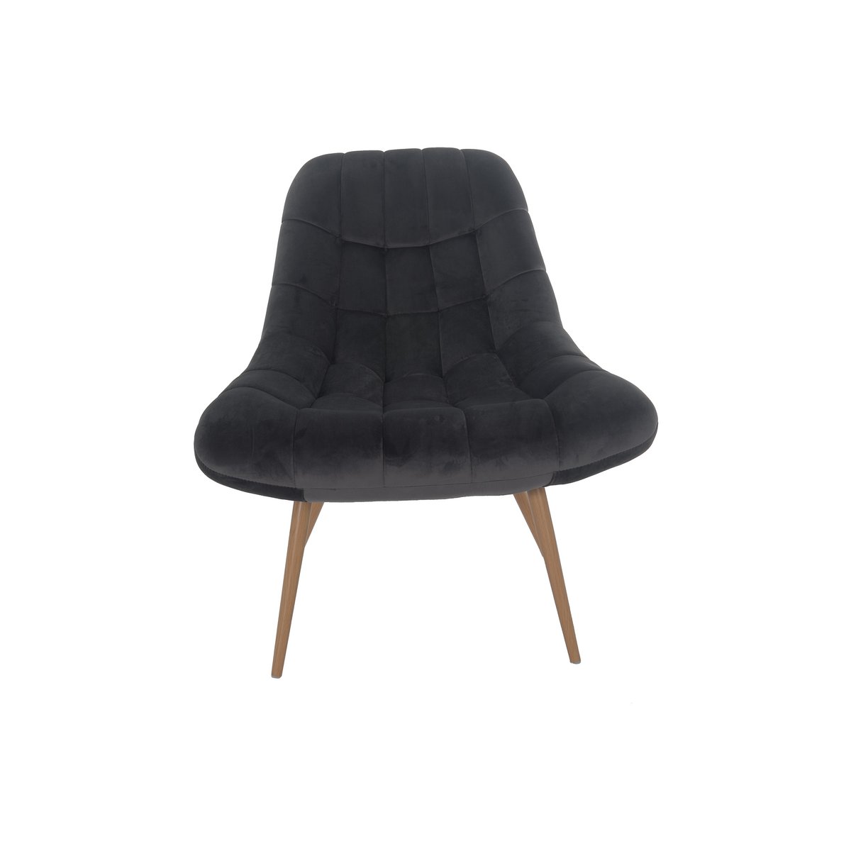 Armchair XXL velvet gray metal wood look