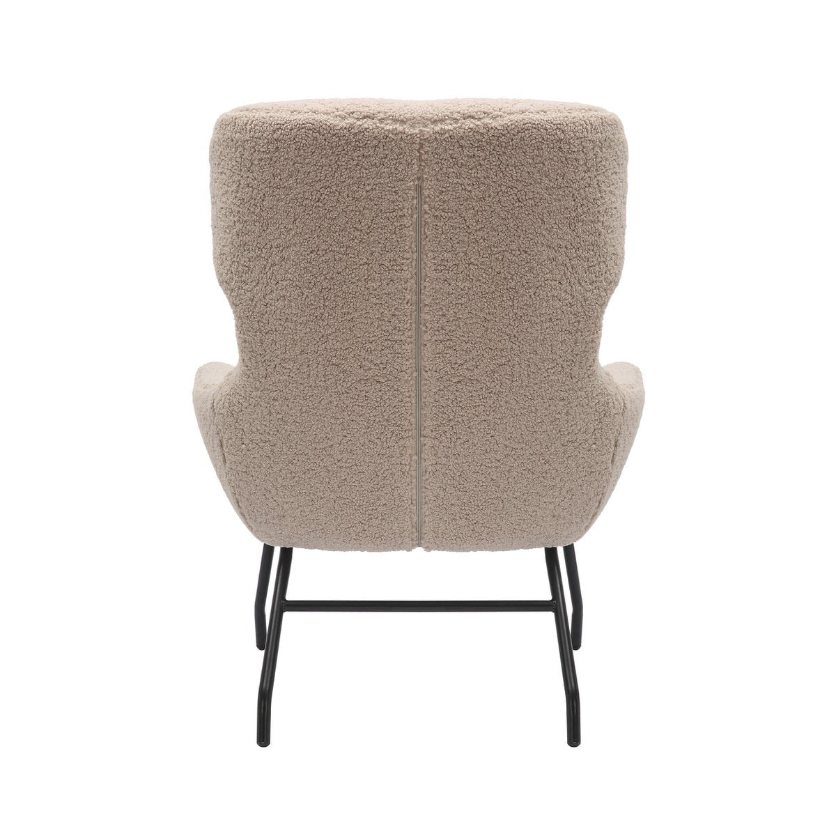 Armchair and stool set teddy fur taupe