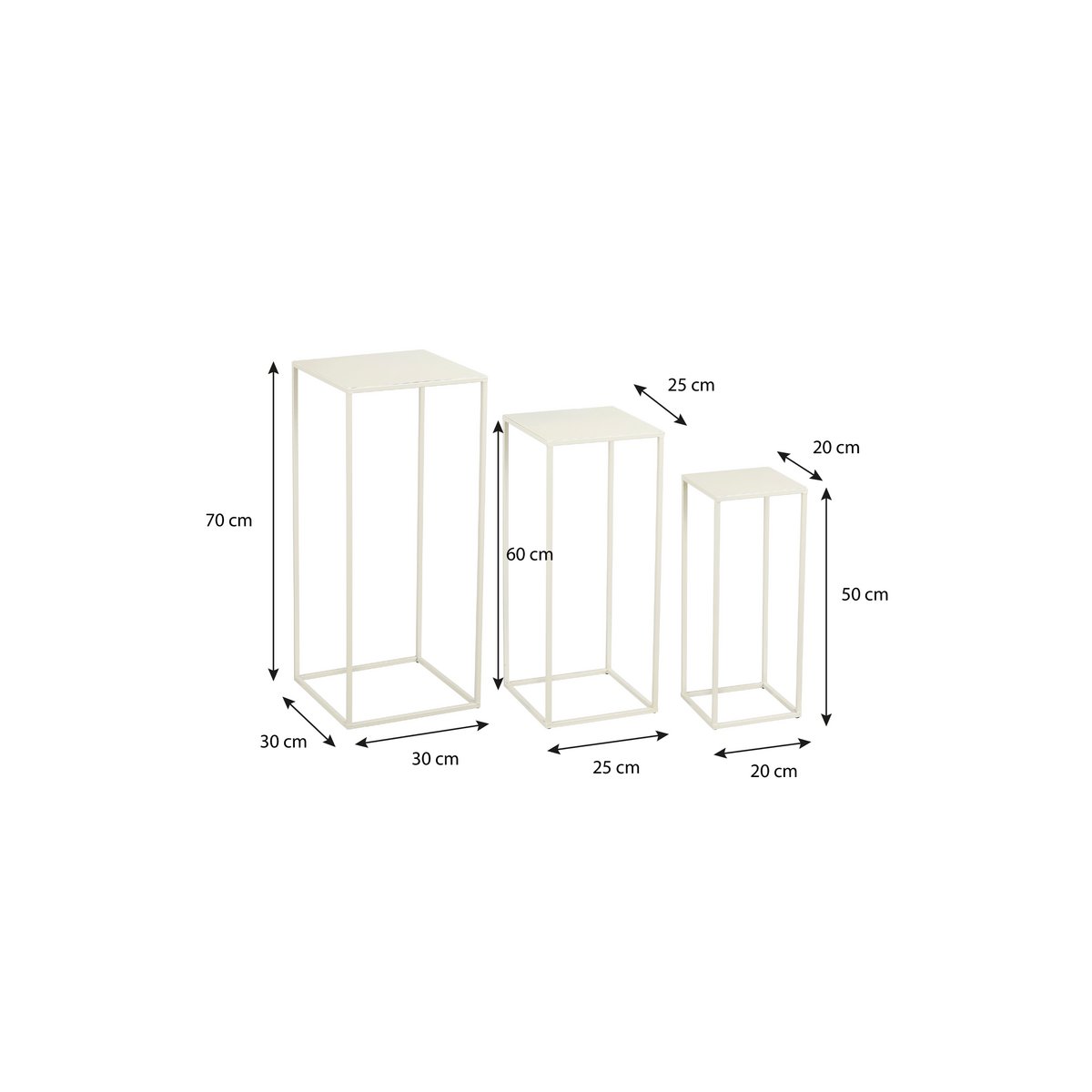 Beistelltischset Quinty Offwhite