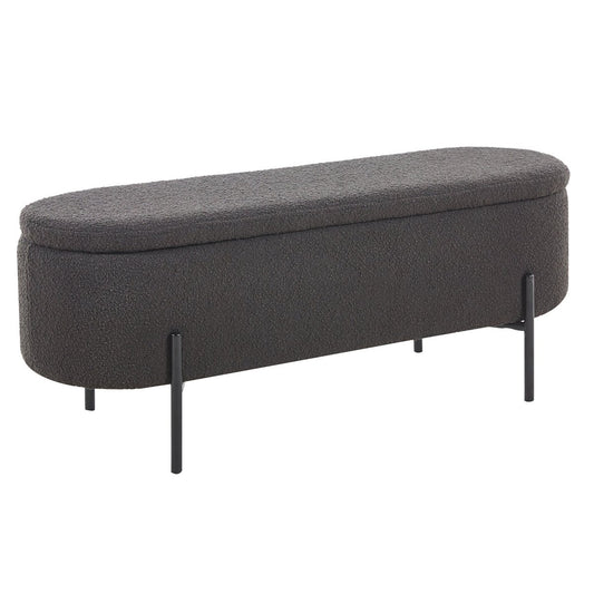 Bed bench with storage space function anthracite