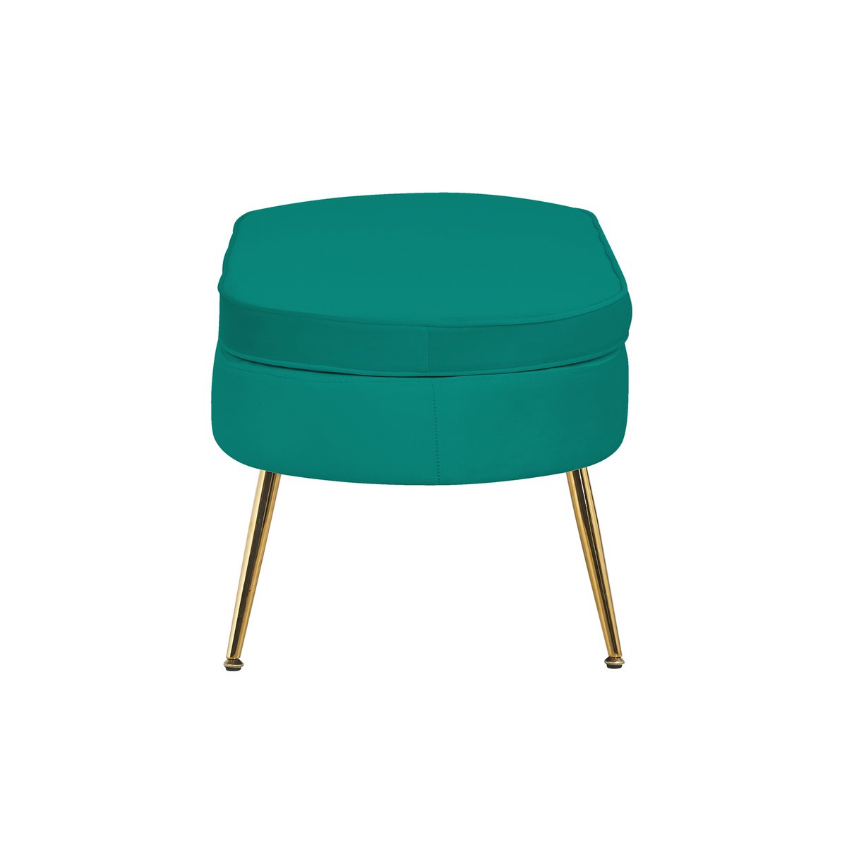 Velvet oval pouf green