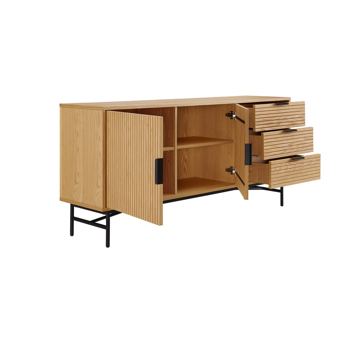 Sideboard 160 cm Eiche Echtholzfurnier