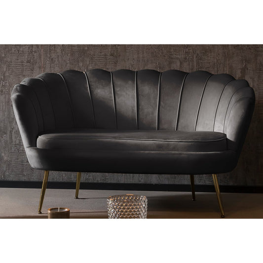 Velvet Shell Sofa Black