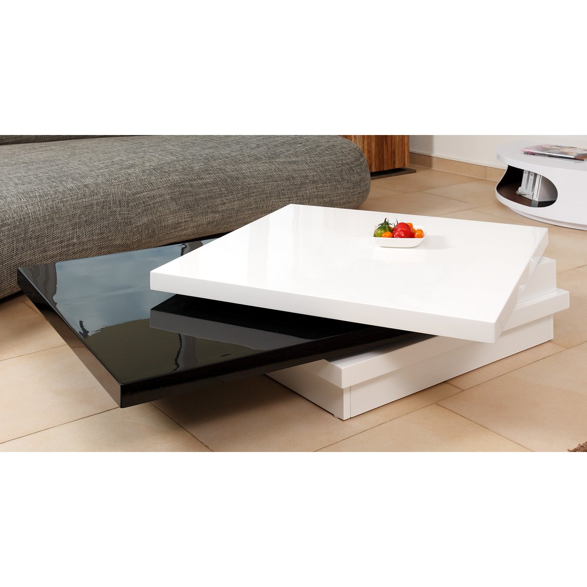 Coffee table 120X80 cm white/black