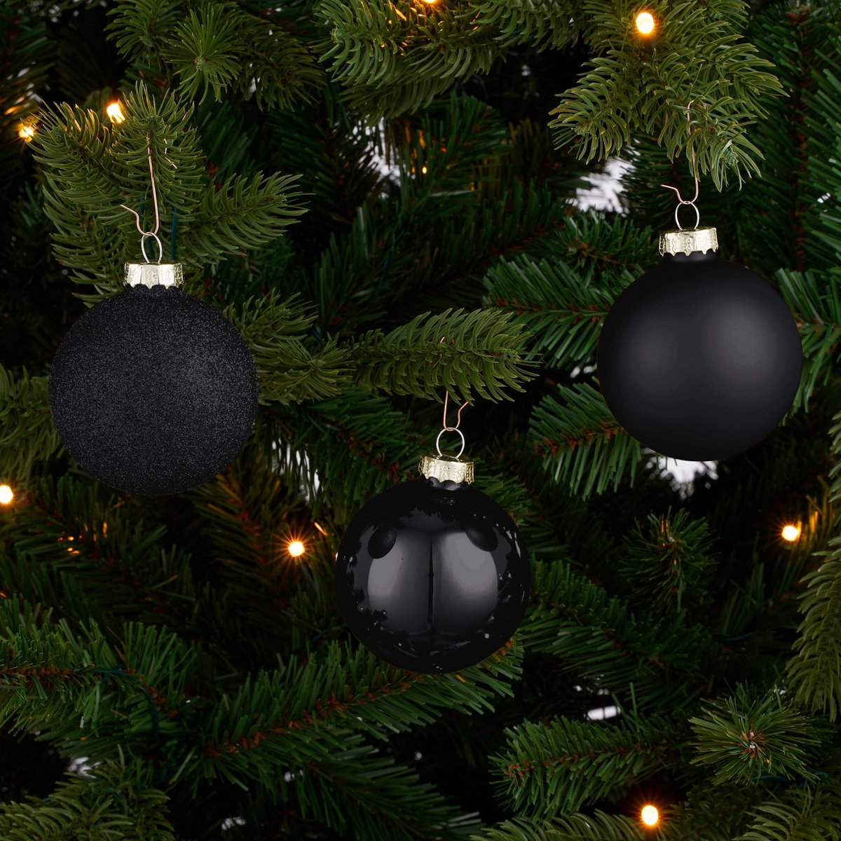 Weihnachtskugel-Set Glaskugeln Schwarz