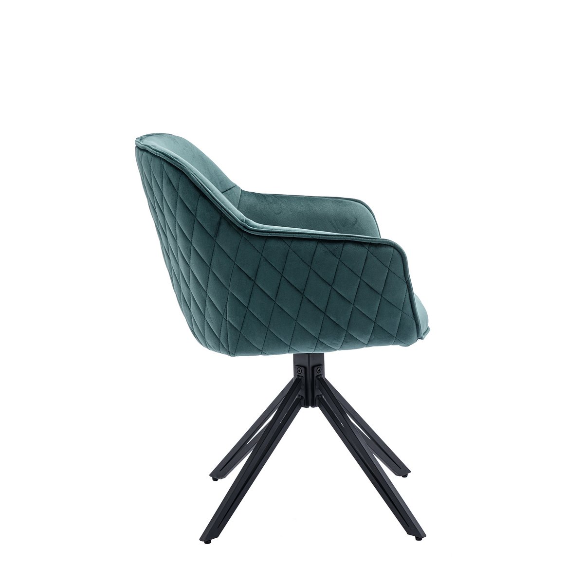 Armchair with honeycomb quilting green