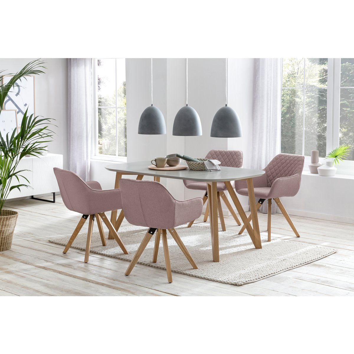 Dining table 180x90x76 cm gray oak