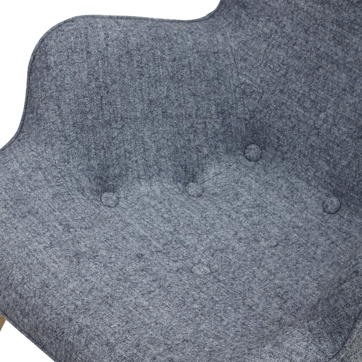Armchair in gray woven fabric