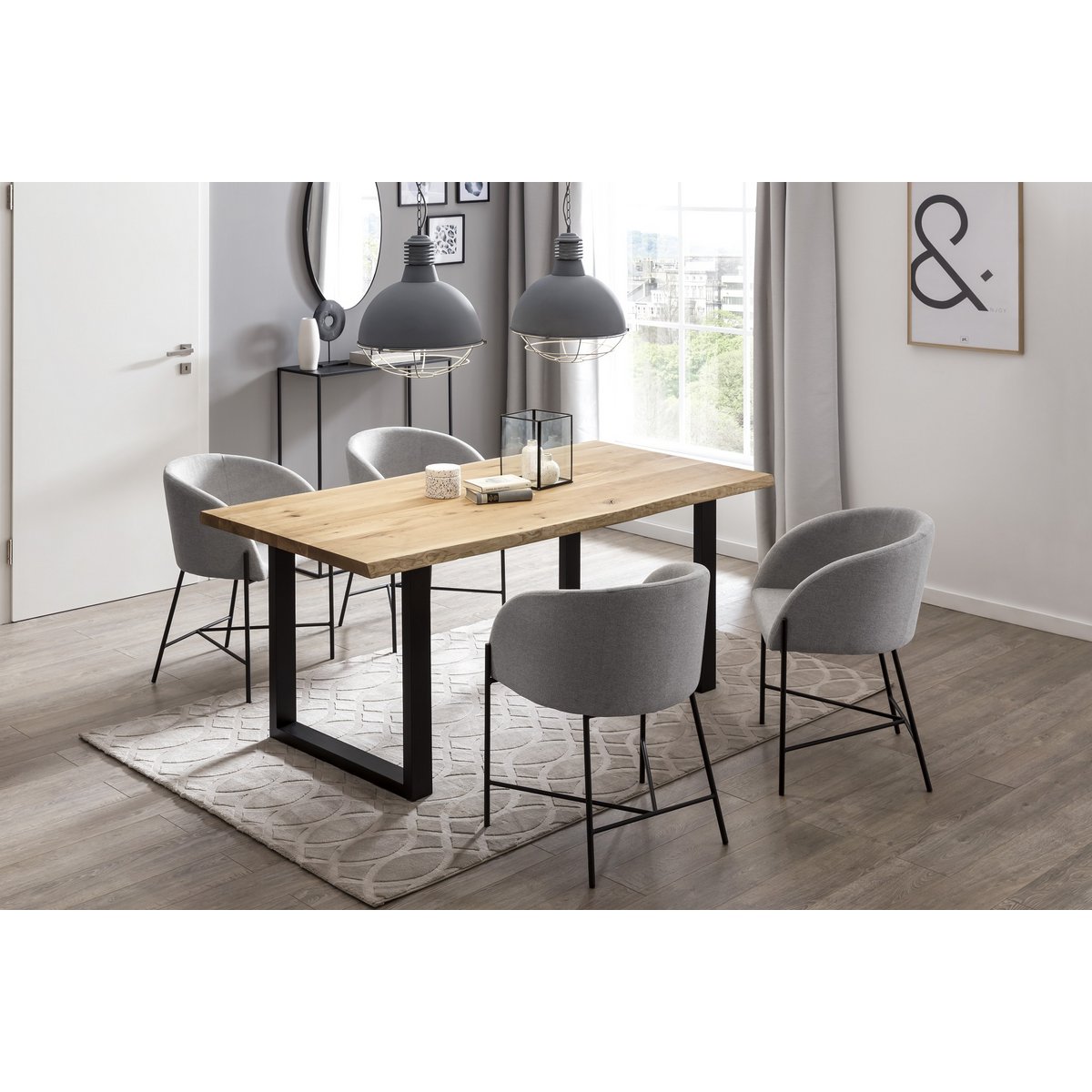 Dining table 180x90 cm made of oak