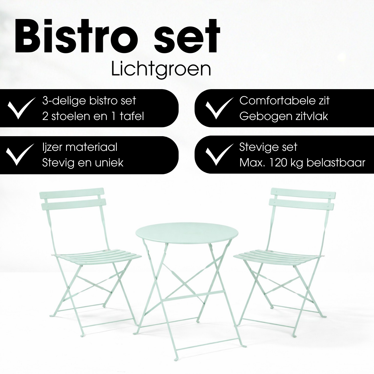 Garten-Bistro-Set Laurence Hellgrün