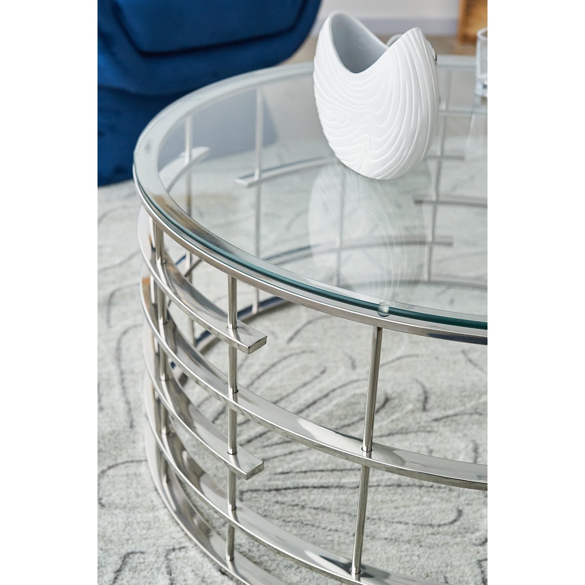 Couchtisch Silber Ø 90 cm