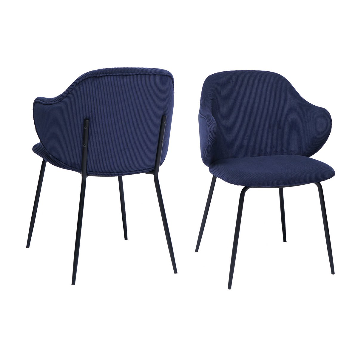 Set of 2 armchairs dark blue