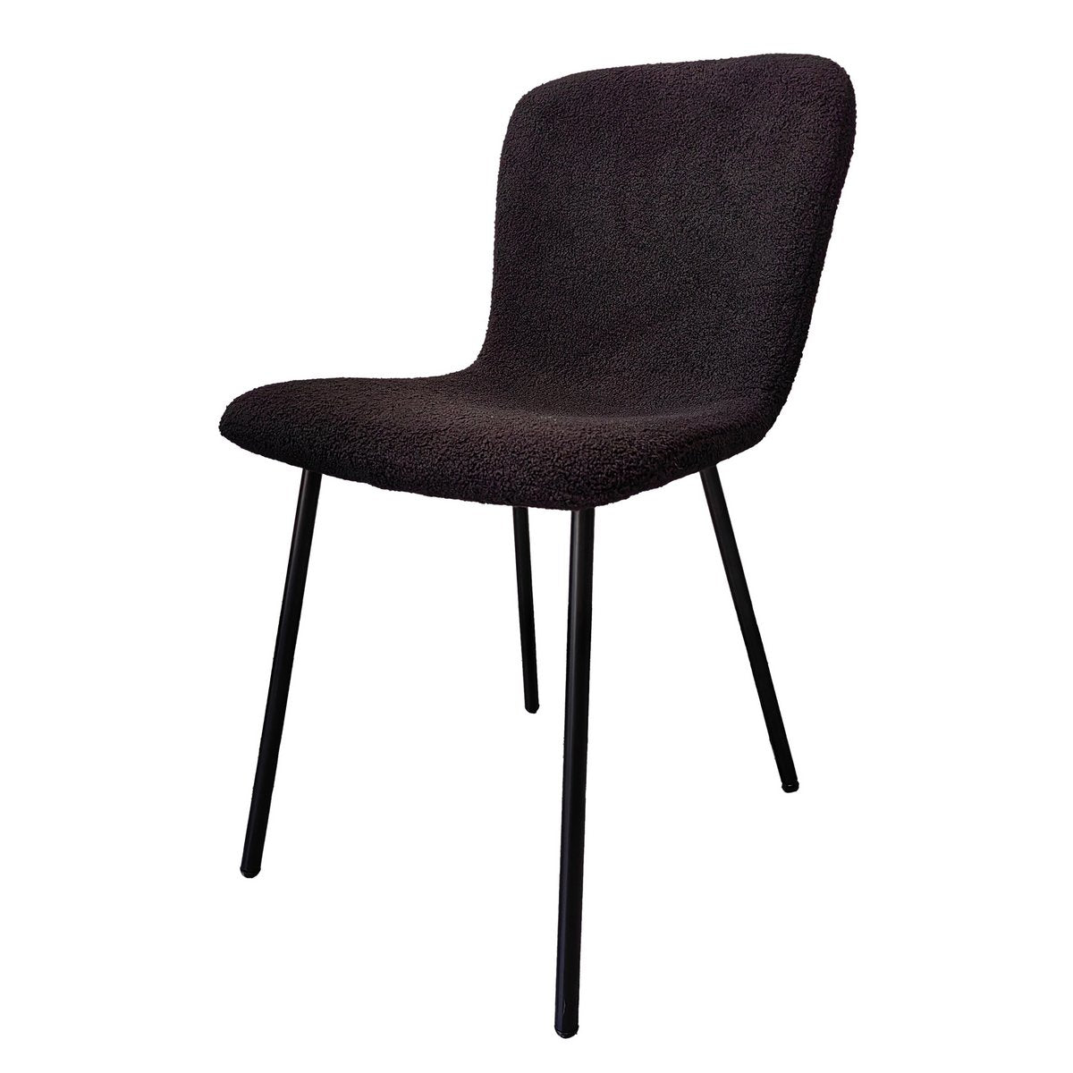 Bouclé look chair set of 4 black