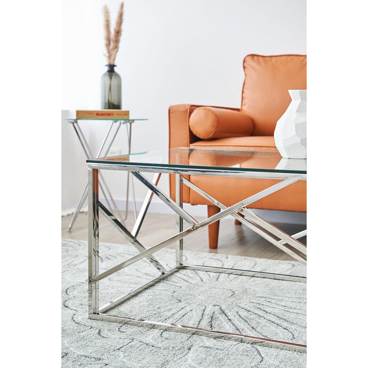 Couchtisch Silber 120x60 cm