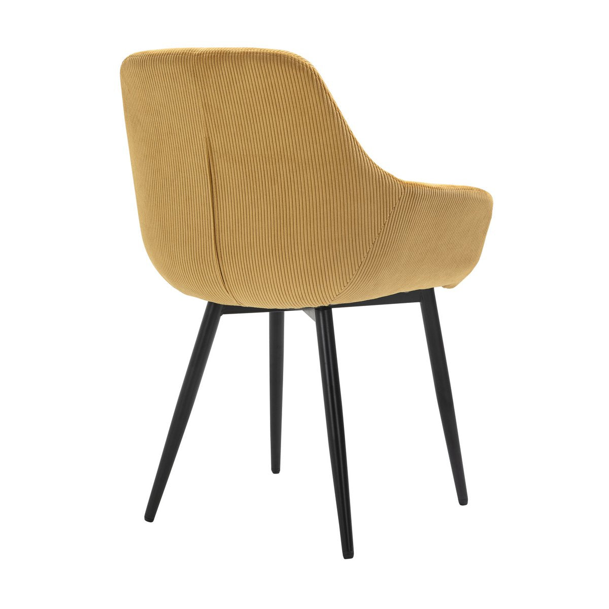 Set of 2 corduroy armchairs, gold