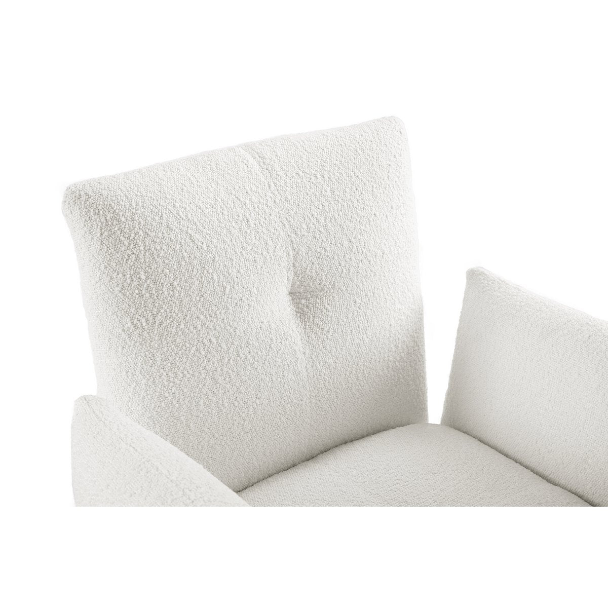 Armchair Bouclé fabric white