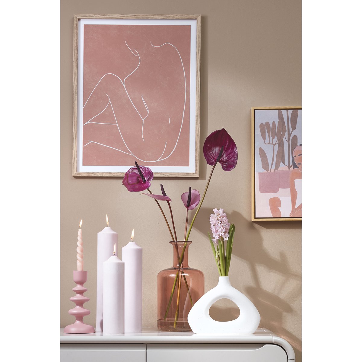 Tafelkerze Twist Pink