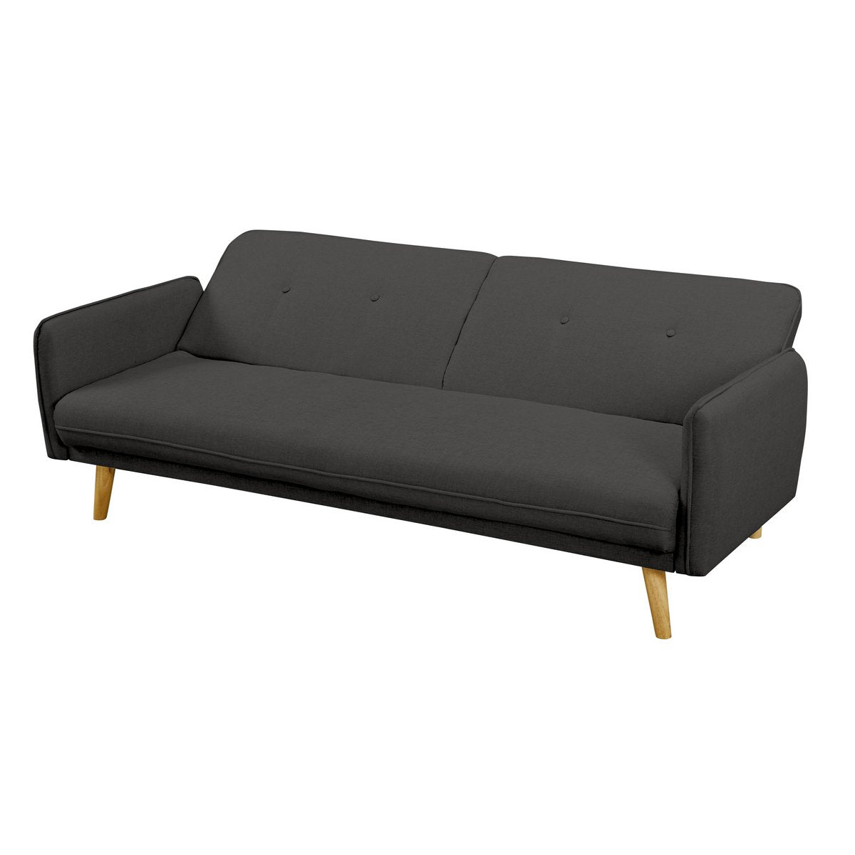 3-seater sofa textured fabric fine dark gray