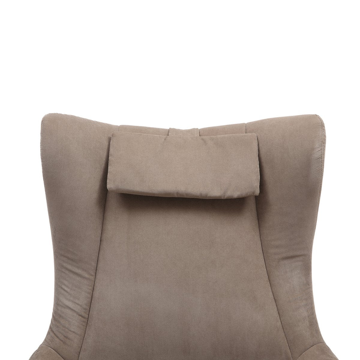 Armchair and stool corduroy look brown