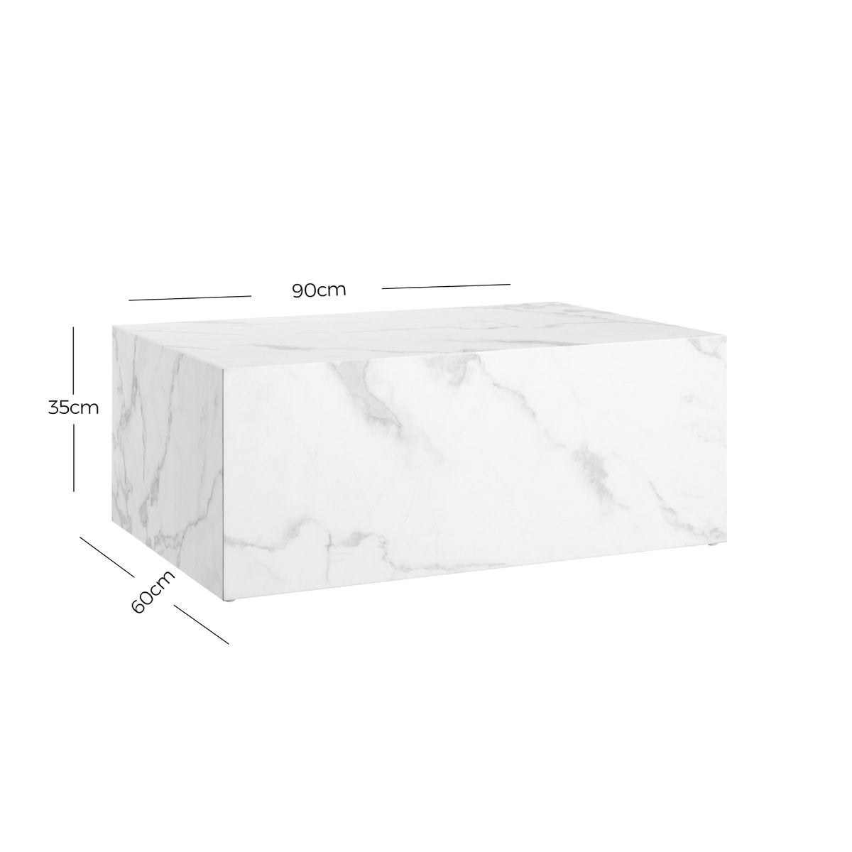 Coffee table white 90x60 cm