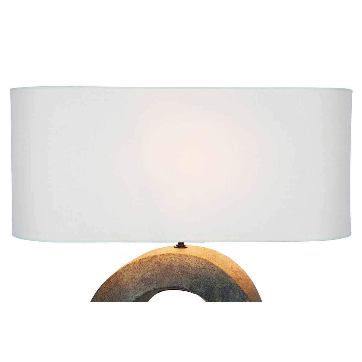 Tischleuchte Keramik/Leinen Grün/Beige