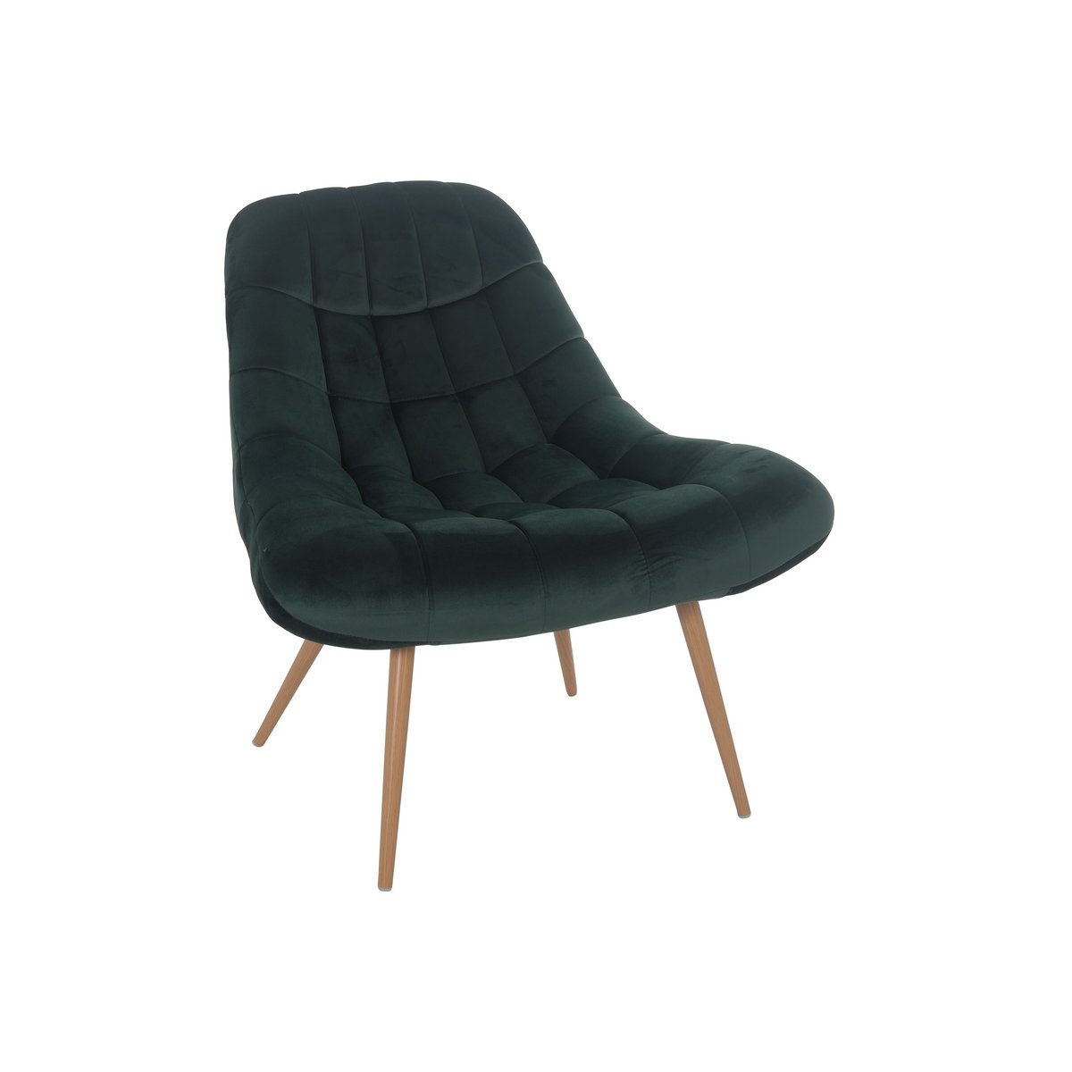 Armchair XXL velvet green metal wood look