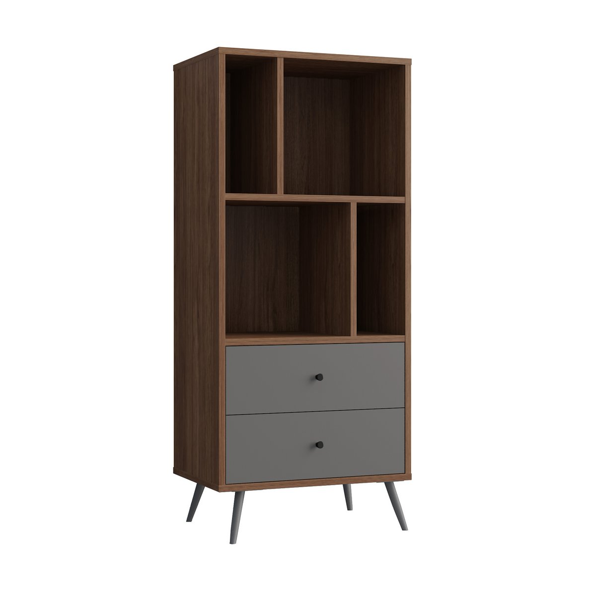 Bookcase walnut/gray