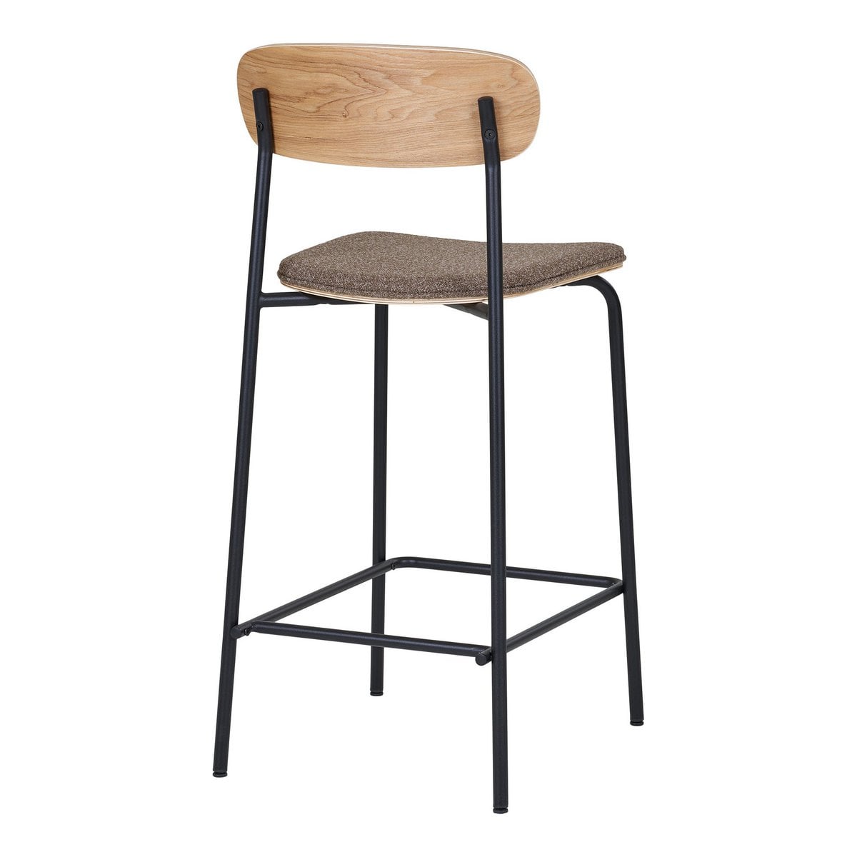 Estepona Counter Chair – Natur/Braun/Schwarz, Stahl, Polyester, Sperrholz, 49 x 42,5 x 95 cm – 2er-Set