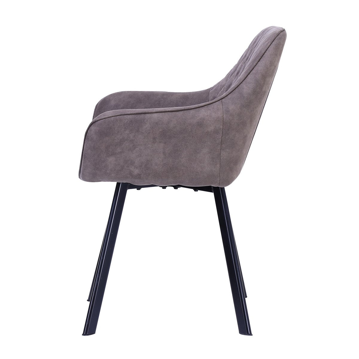 Set of 2 armchairs in taupe microfibre