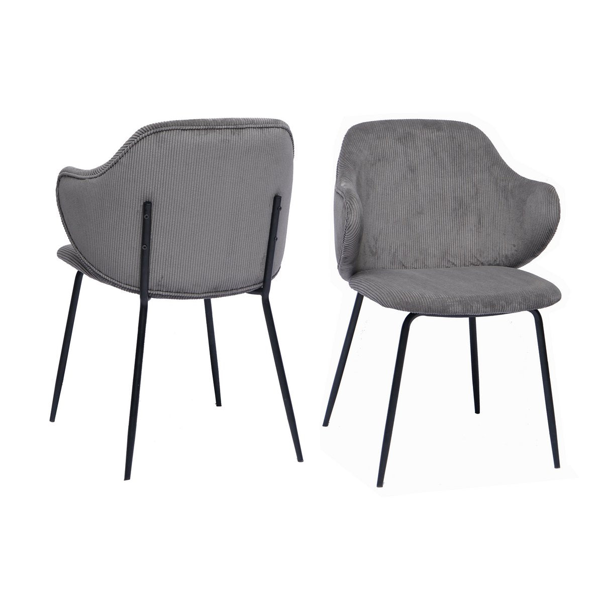 Set of 2 armchairs grey