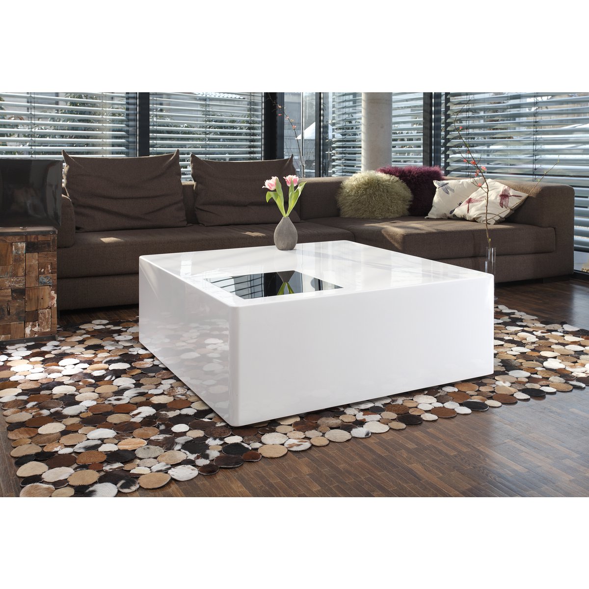 Coffee table 100x100x45 cm white