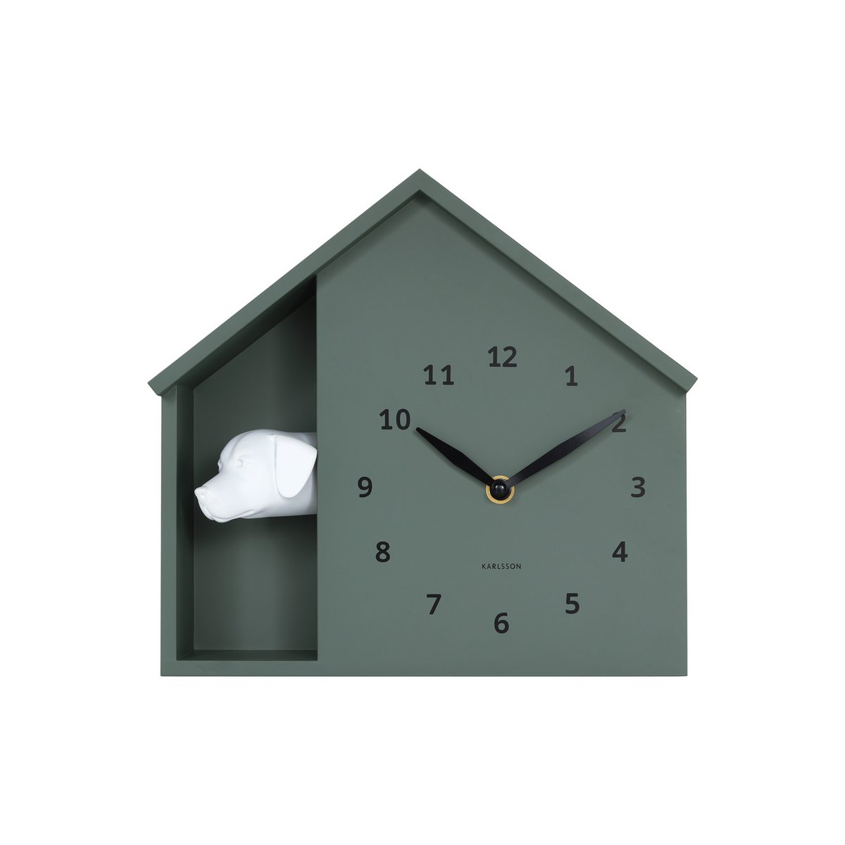 Wanduhr Spähender Hund